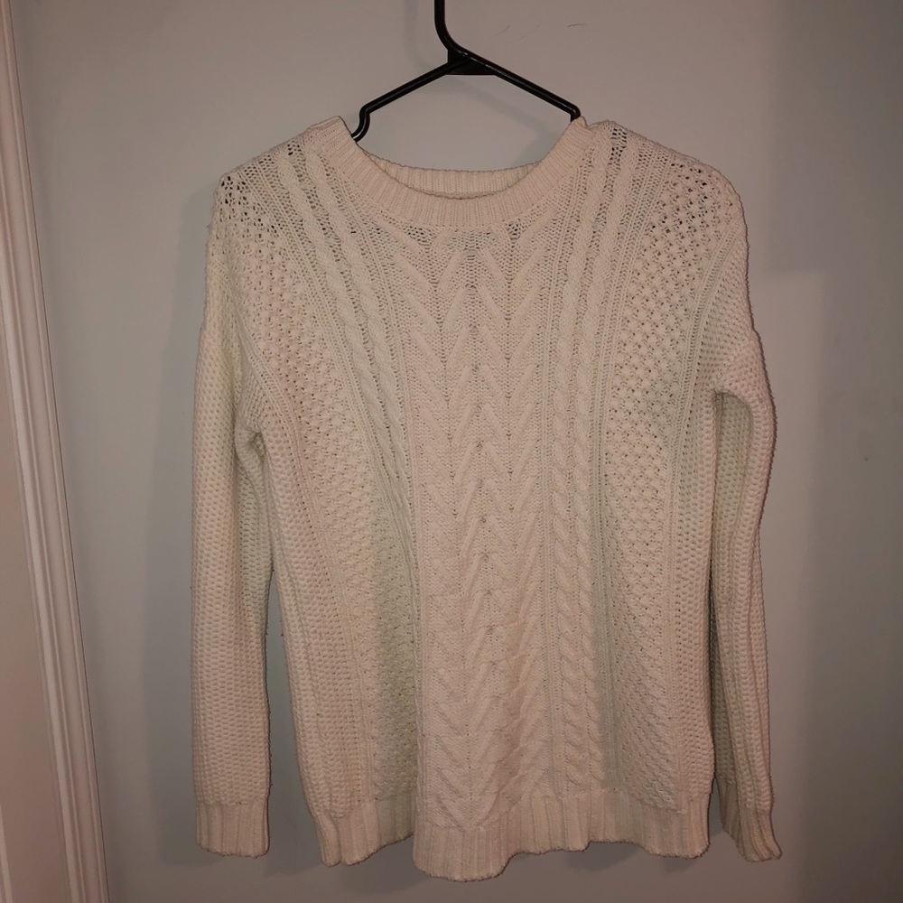 White Knit Sweater- F21